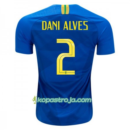 Billiga Fotbollströjor Brasilien Dani Alves 2 VM 2018 Borta tröja